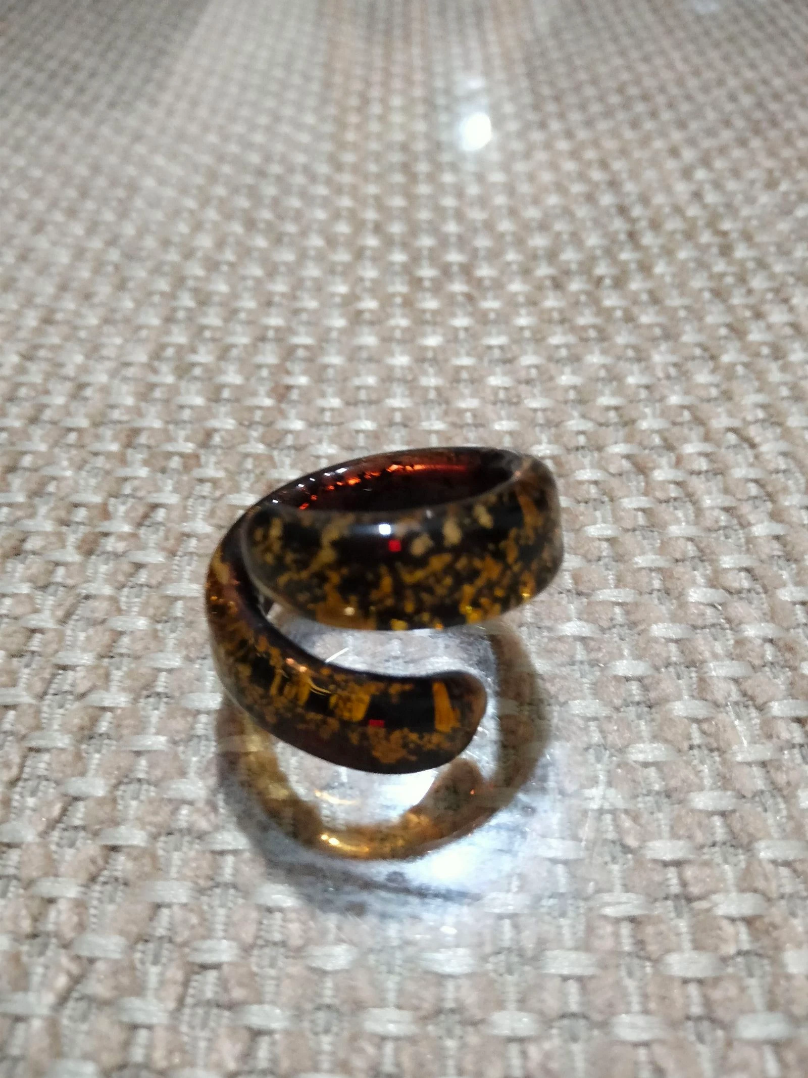 Anel Cristal Murano Dourado e Preto – photo 2